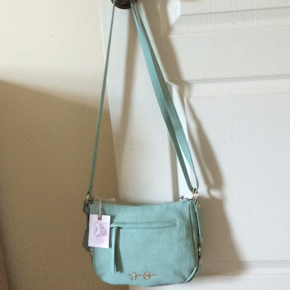 New Jessica Simpson sea foam green leather purse